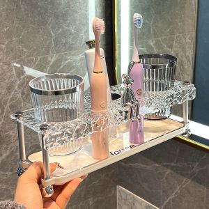 Organizer For Bathroom Toothbrush Holder Washing Cup 
