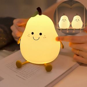 LED Night Light Pear Shaped Colorful Dimming Touch Silicone
